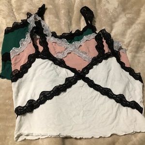 CUTE LACE TRIMED SHEIN TANK TOPS